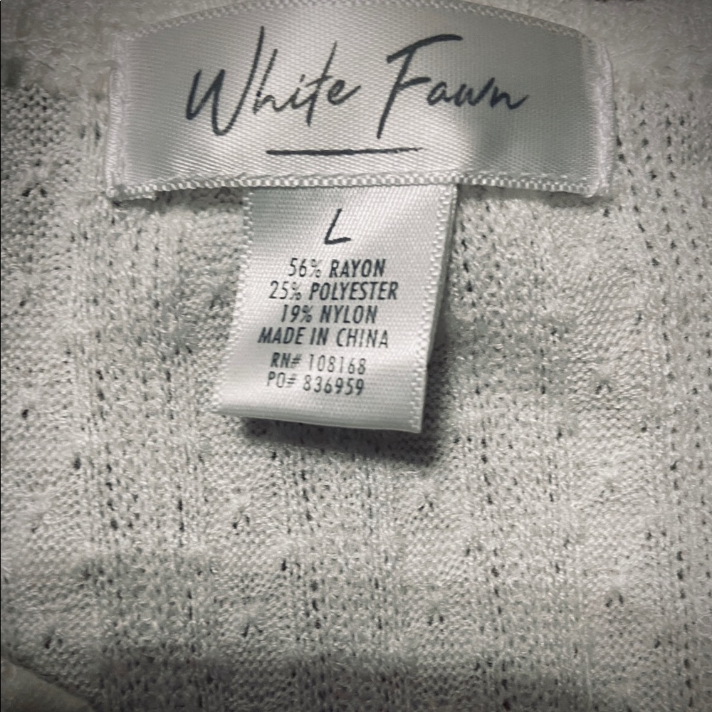 WHITE FAWN Ribbed Button Front Cardigan - Picture 4 of 4